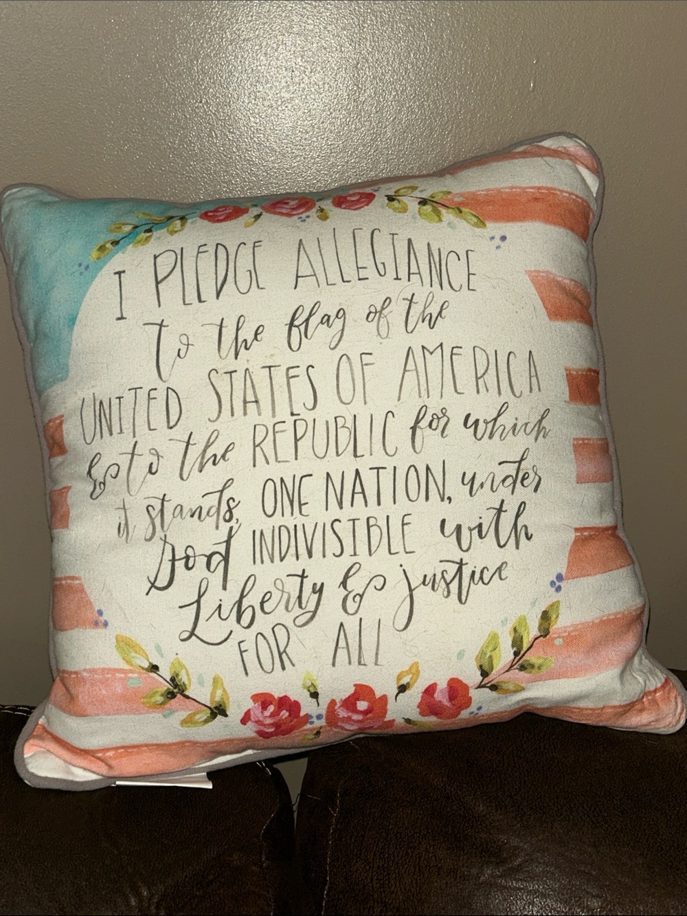Primitives by Kathy USA Pledge of Allegiance pillow